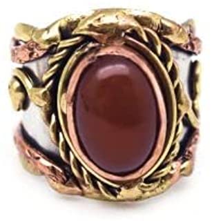 Anju Mixed Metal and Red Onyx Stone Ring for Women