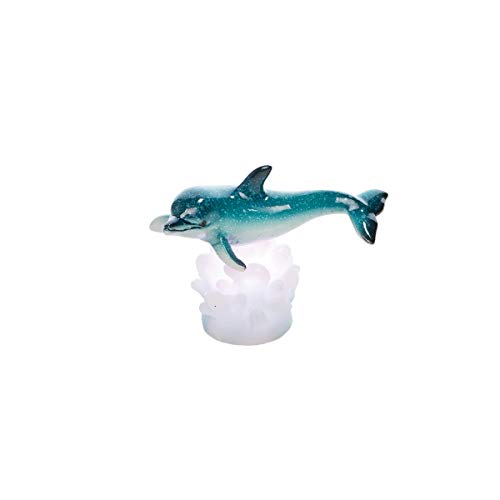 Beachcombers B23526 Dolphin on Led Base Figurine, 4-inch Length