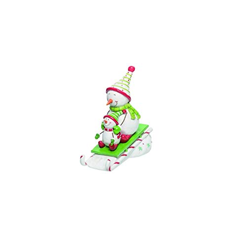 Transpac Y8935 Candy Cane Sled Decor, 7.75- inch Length, Resin