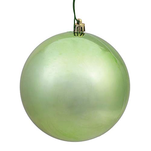 Vickerman 4" Celadon Shiny Ball Ornament, 6 per Bag