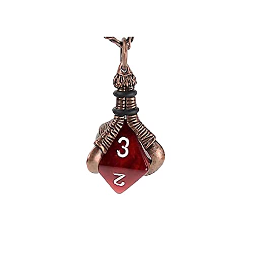 Chessex Pendant Old Copper Finish Blade Claw, Dice Holder Necklace with D8 Dice