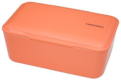 Eco-Friendly and Sustainable Bento Bite Box from TAKENAKA, Made of Recycled Plastic Bottles, Microwave and Dishwasher safeMade in Japan (Tangerine Orange)