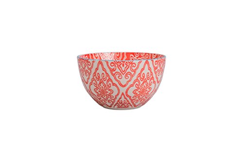 BIA Cordon Bleu Ooh La La 18-Ounce Porcelain Bandana Bowl, Set of 4, Red