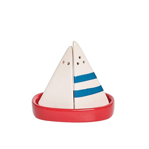 Beachcombers Sailboat Salt and Pepper Shaker L3.46 x W1.97 X H3.15 Multicolored