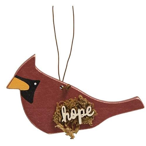 CWI Gifts Hope Cardinal Wooden Hanging Ornament, Christmas Decor