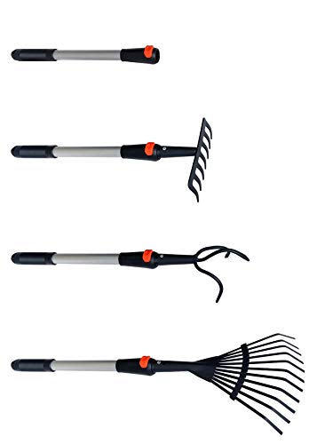 Zenport Bundle J0016-K1 Cultivator and Rake Garden Multi Tool, Includes J0113 J1110 J4007, Black
