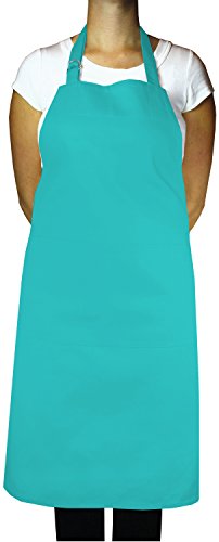 M√úkitchen M√úapron is 100% Cotton | Stylish Cooking Apron with Pockets for Women and Men | Machine Washable and Durable | Adjustable Neck and Extra-Long Waist Ties | Aquamarine