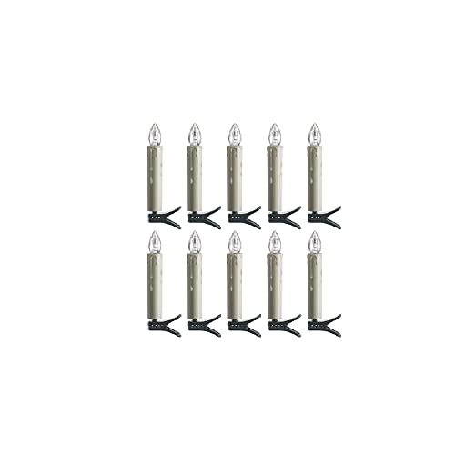 RAZ Imports L4240620 Clip-on Lighted Candles, 4.25-inch Height, Box of 10, Plastic and Foam