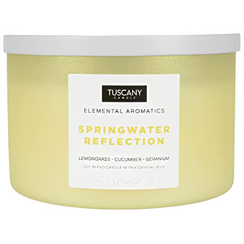 Empire Candle Tuscany Candle Elemental Aromatics Scented Candle, Springwater Reflection, 15 oz