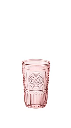 Bormioli Rocco 335944GRS021523 Romantic Cooler Glass, Set of 4, 16 oz, Cotton Candy