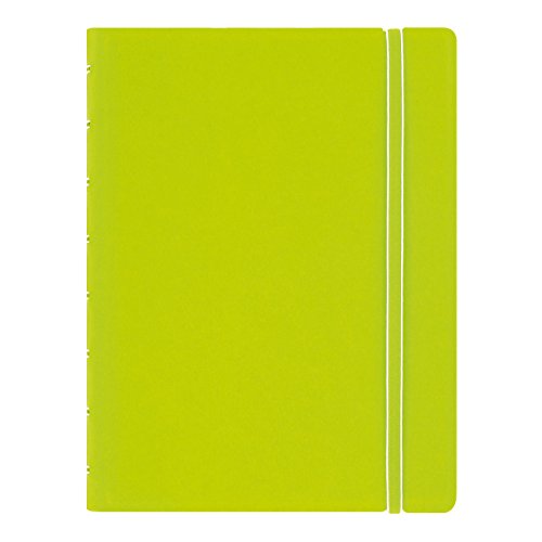 Rediform FILOFAX REFILLABLE NOTEBOOK CLASSIC, A5 (8.25" x 5") Pear - Elegant leather-look cover with moveable pages - Elastic closure, index, pocket and page marker (B115013U)