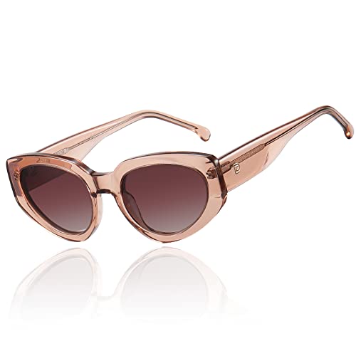 DUCO Retro Cat Eye Polarized Sunglasses for Women Men UV400 Protection Sun Glasses Acetate Frame Vintage Shades DC1103