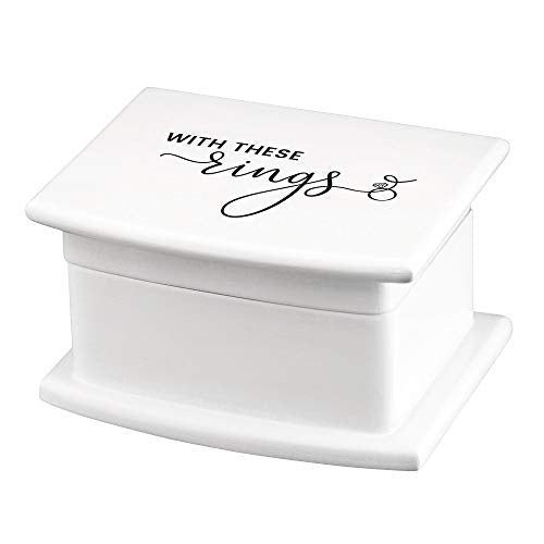 Blue Sky Clayworks Lillian Rose White, Thee Wed Box Ring Pillow Alternative, 1 Count (Pack of 1)