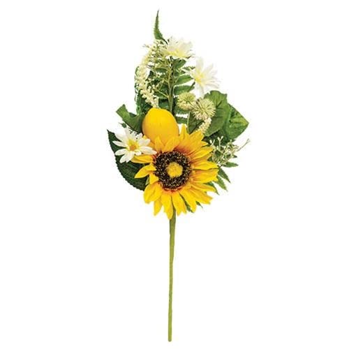 Gerson International Lemon, Sunflower and Daisy Pick Artificial Flower, 18-Inch Tall