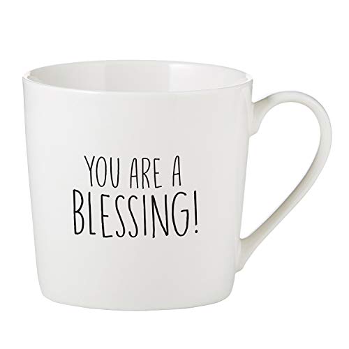 Creative Brands SIPS Bone China Coffee Mug/Cup White Religious, 14-Ounce, You are A Blessing