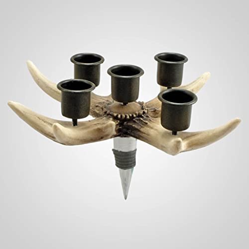 Lipco Polyresin Antler Bottle-Top Candle Holder, 7.5-inch Length, Tabletop Decoration