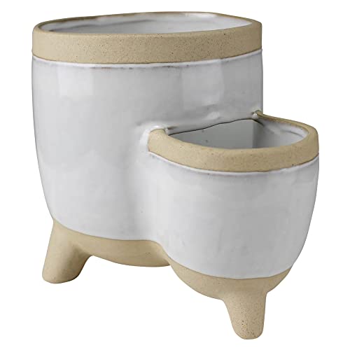 HomArt Double Pot, 7-inch Length, Ceramic
