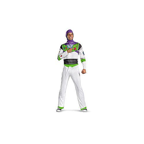 Disguise Men's Disney Pixar Toy Story and Beyond Buzz Lightyear Classic Costume, White/Green/Red/Purple, X-Large