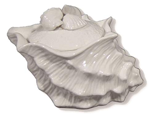 Blue Sky Clayworks Clayworkss Shell Figural Sugar Bowl White, Multi