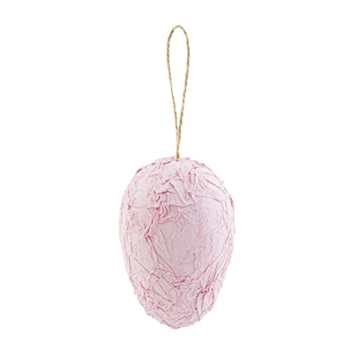 Mud Pie Paper Mache Egg Decor, 4" x 2.5", Pink