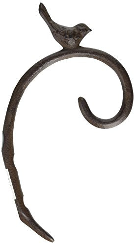 Abbott Collection  Curled Hook with Bird Adornment, Dark Brown