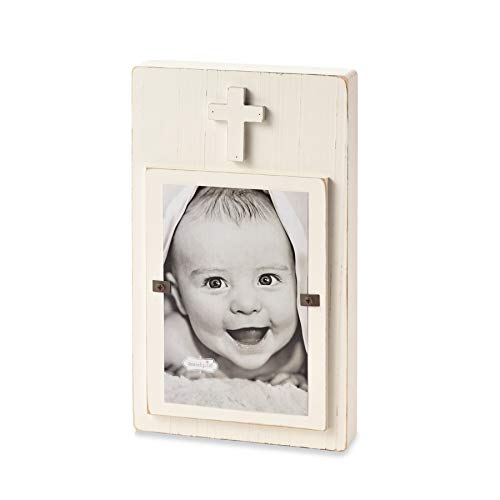 Mud Pie White Cross Block Frame, 10" x 16"