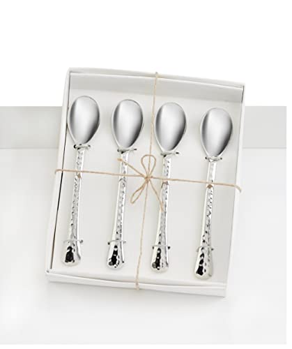 Giftcraft 094546 Dessert Spoon, 4.8-inch Length, Stainless Steel, Set of 4