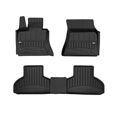 OMAC USA Premium Floor Mats for BMW X5 F15 2014-2018 3D Car Liners Set Black/Front & 2nd Row Seat - Rubber - All Weather - Odorless