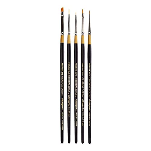 KINGART Original Gold Micro Detail Brush Set, 5 pc