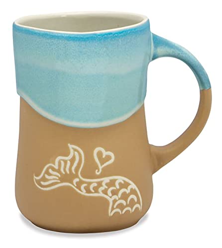 Cape Shore Wave Coffee Tea Mug Cup - Mermaid Gifts for Birthday Christmas, 16 Oz - New Pottery Classic