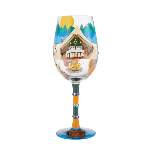 Enesco Lolita Glamping Wine Glass, 8.84 Inch, Multicolor, 15 oz