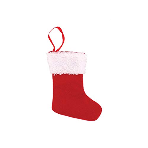 DEI 14274 Christmas Felt Stocking Gift Card Holder, 5-inch Height, Red and White