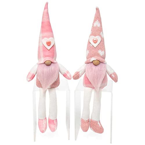 MeraVic Pink Beard, Arms and Legs Heart/Plaid, Set of 2, 13 Inches, Valentine&