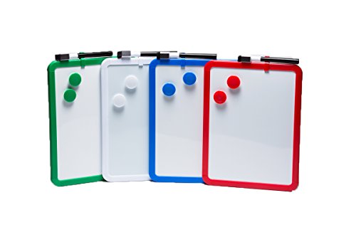 Charles Leonard Framed Magnetic Dry Erase Board Combo Pack, Includes ONE, 8.5 x 11 Inch Whiteboard, Attached Marker with Eraser and 2 Magnets, Color May Vary (35200)