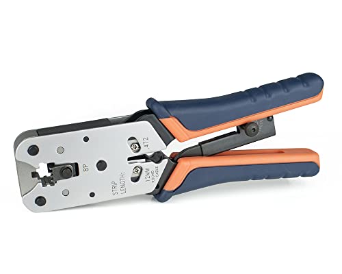 Comfy Hour Jolly Handy Tools Collection Single Modular Plug Crimping Tool for 8P8C/RJ45 Plug Only, Chrome Plate, Metal