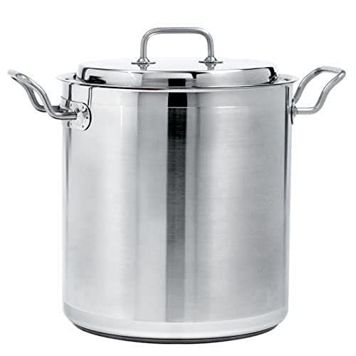 Norpro KRONA 12 Quart Stainless Steel Stock Pot with Lid, Silver