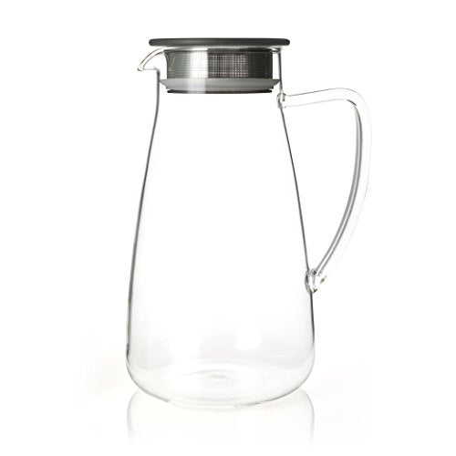 FORLIFE 838-A-CHC Flask Glass Iced Tea Jug, 64 oz, Charcoal