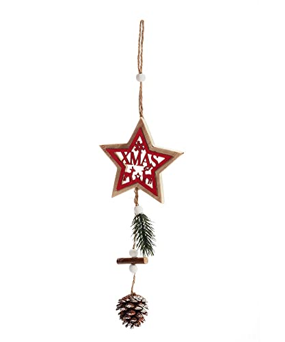 Giftcraft 682804 Christmas Star Drop Ornament, 0.39 inch, Medium Density Fiberboard