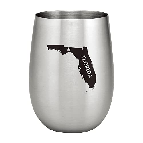 Supreme Housewares UPware 18/8 Stainless Steel 20 oz. Stemless Wine Glass, Unbreakable and Shatterproof Metal, for Wine and Beverage (Florida)