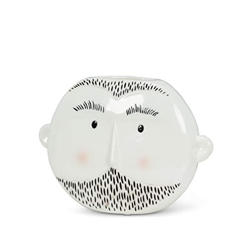 Abbott Collection  27-BRO-260 Small Bearded Man Vase, 4 inches high, White