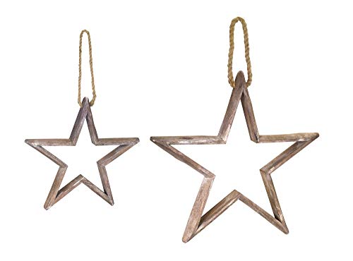 Melrose Star Ornament (Set of 4) 12.5" H, 18.5" H Wood