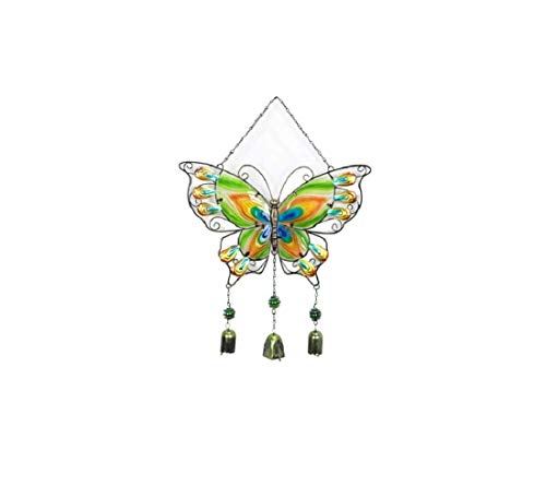 Comfy Hour Travel on Wings Collection 22" Metal Art Butterfly Windchime Hanging Windbell