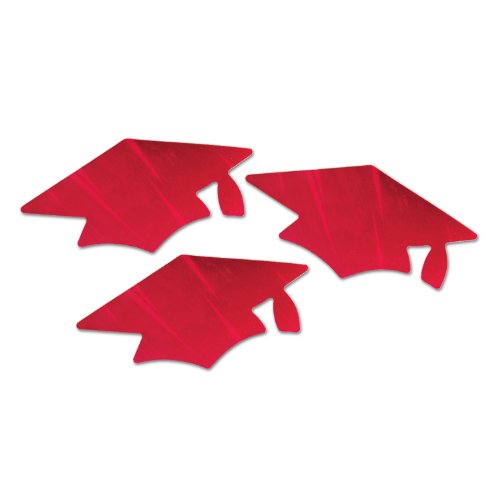 Beistle Red Metallic Grad Cap Cutouts