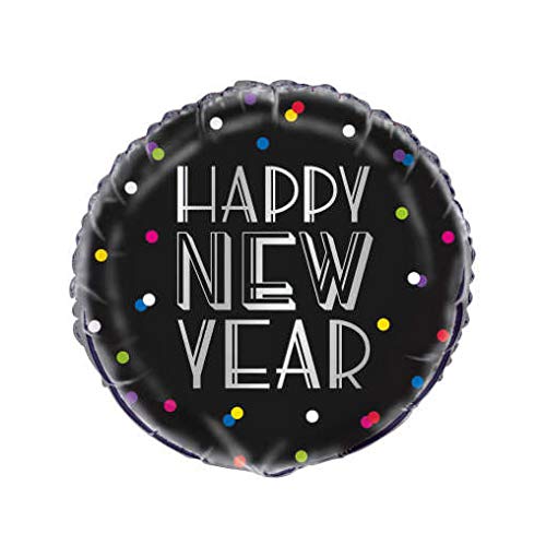 Unique Industries Neon Dots New Years Round Foil Party Balloon 18"