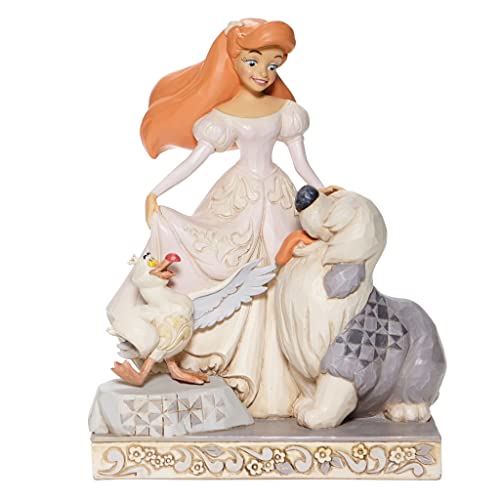 Enesco Disney Traditions by Jim Shore White Woodland The Little Mermaid Ariel, Max and Scuttle Figurine, 7.75 Inch, Multicolor
