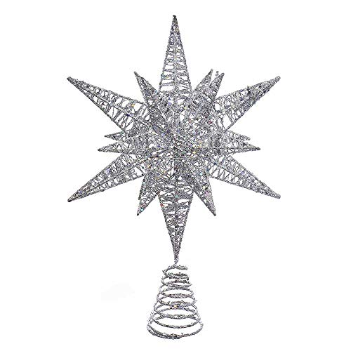 Kurt Adler 15.5" SILVER MULTI-ANGLE STAR TREETOP