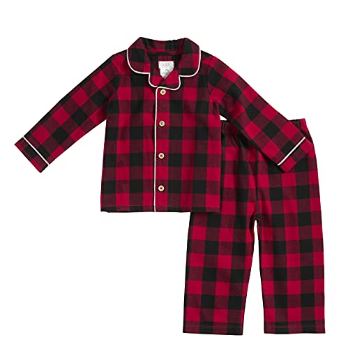 Mud Pie Baby Boys 2 Piece Pajamas, 12-18 Months, Buffalo Check