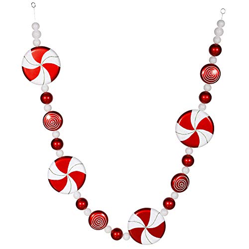 Vickerman Peppermint Candy Garland Red-White, 6-Inch