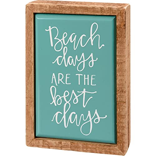 Primitives By Kathy 113431 Beach Days are the Best Days Mini Box Sign, 4.25-inch Length, Wood