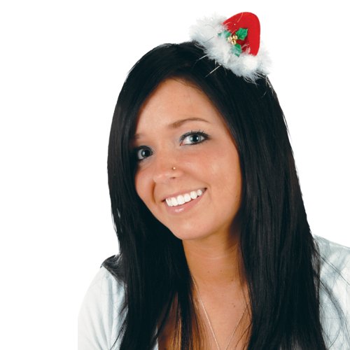 Beistle Little Santa Hat Hair Clip, Red/White/Green